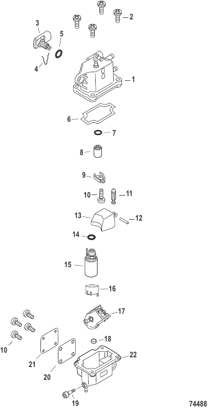 Serial Range Outboard 10 EFI (4-STROKE) (2 CYL.) - 0R833820 & Up - Vapor Separator Components
