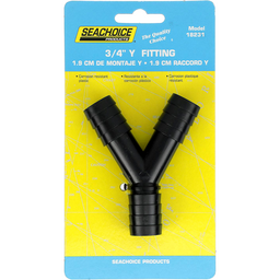 Seachoice 3-Way Y Fitting, Fits 3/4 in. ID Hose, Black Plastic thumbnail-3