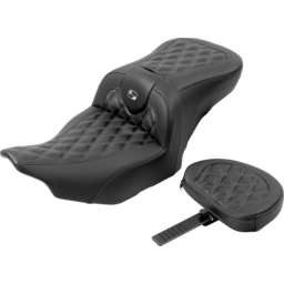 RoadSofa™ Seat - with Backrest - Carbon Fiber - Lattice Stitch - Gray Stitch - FLTR/FLHX '23-'24 thumbnail-5