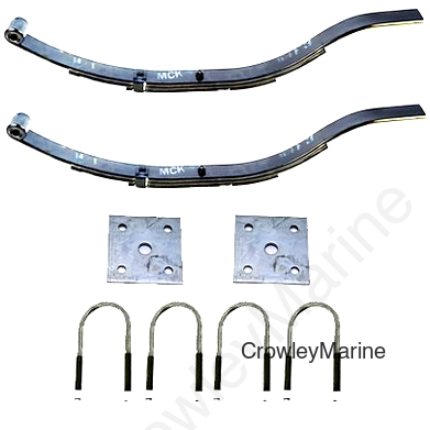 Spring & Marine U-Bolt Kit, 1500lb Slipper Springs, 2 Leaf (004405)