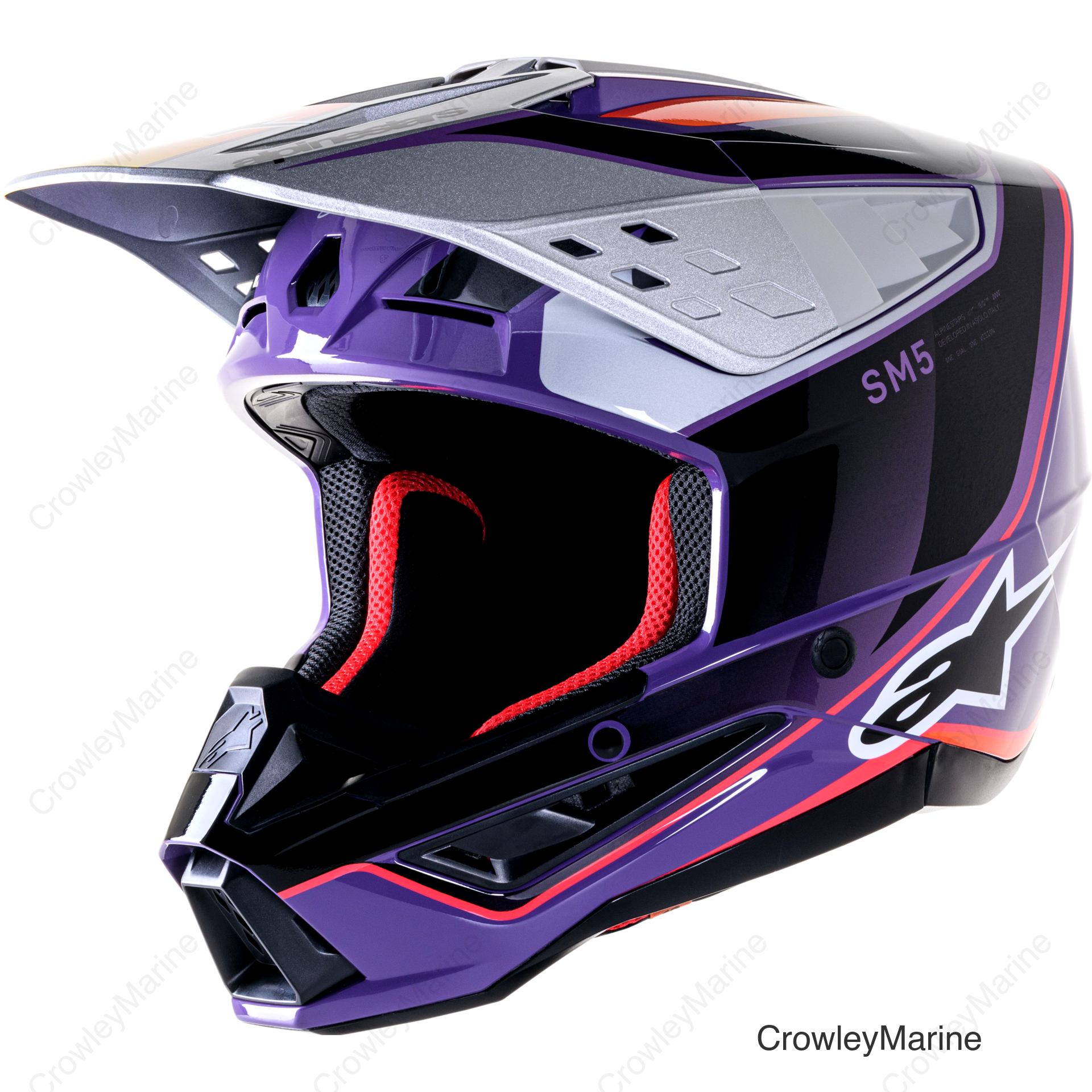 S-M5 SAIL HELMET VIOLET/BLK/SLVR GLOSSY 2X