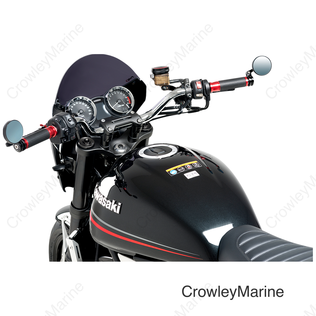 Mirror - Tracker - Rear View - Round - Black