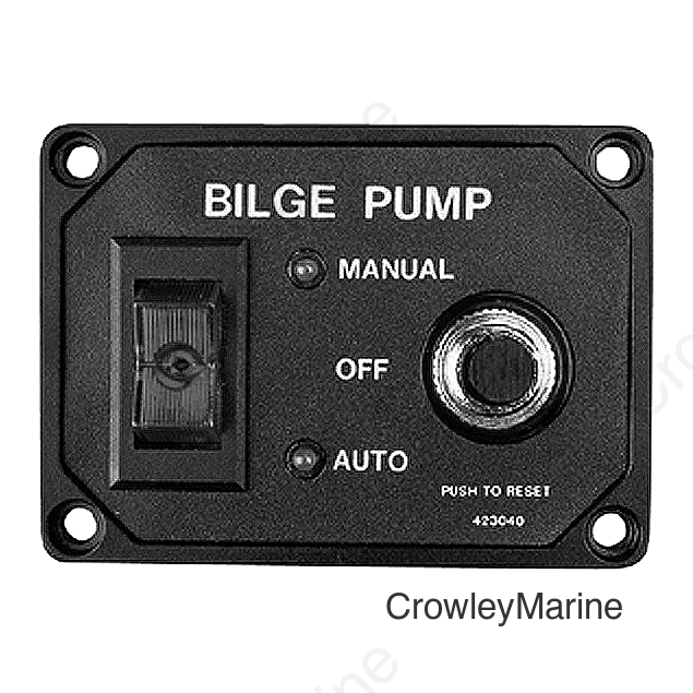 SeaDog 423040 Bilge Pump Panel with Circuit Breaker | 2-3/16" x 3" | #6 Fastener