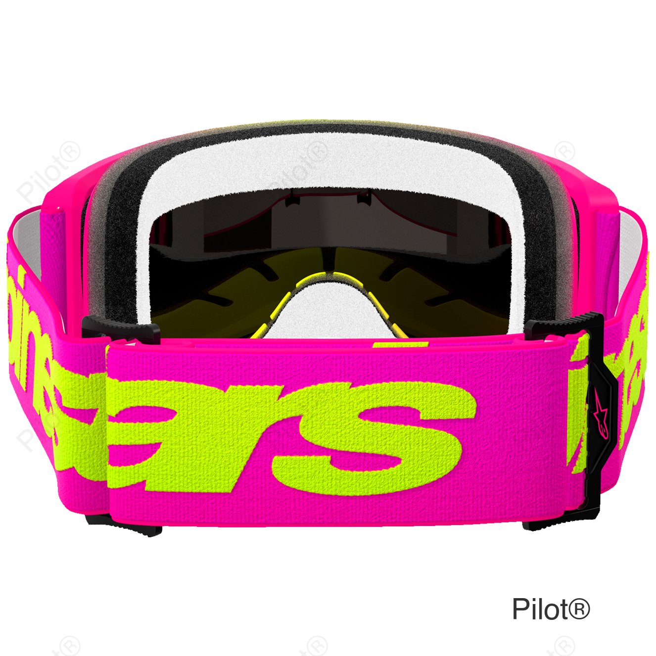 Vision 5 Goggle - Wordmark - Pink/Yellow Fluo - Red Mirror