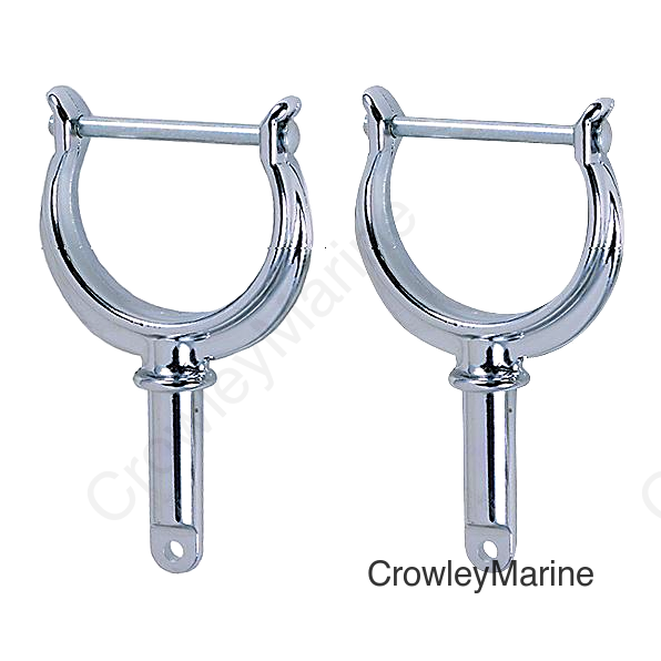 N.River Rowlock Horns Chrome, Chrome Plated Zinc, Pr.