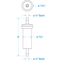 Seachoice in-Line Fuel Filter, 1/4 in., Plastic, Outboard, 20 Micron thumbnail-2
