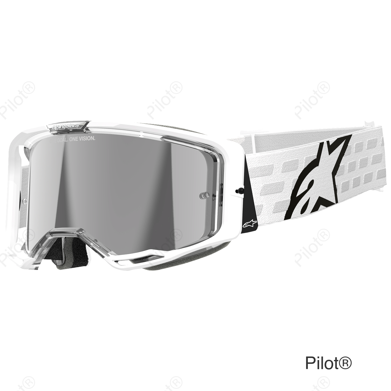 Vision 8 Goggle - Corp - White - Silver Mirror