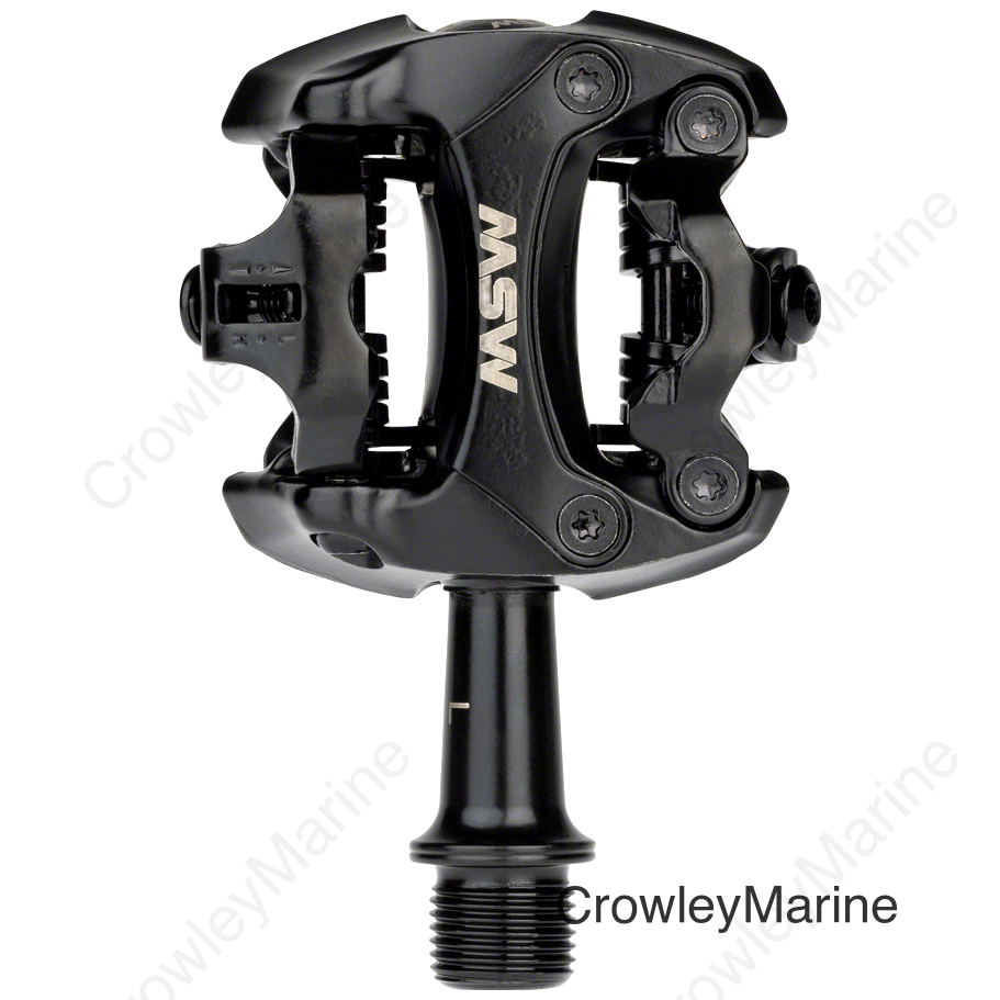 MSW Flash II Pedals - Dual Sided Clipless Aluminum 9/16 Black
