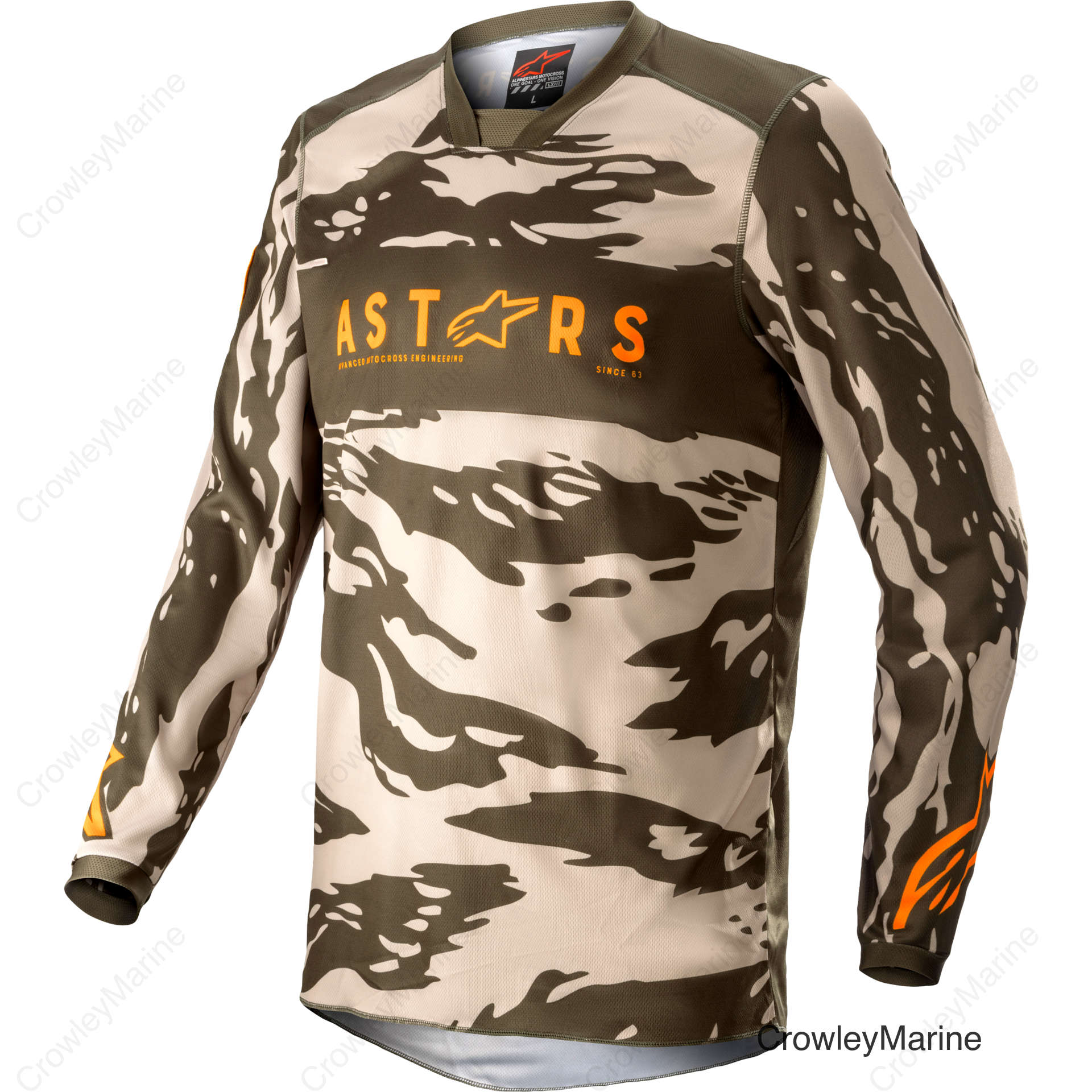 YOUTH RACER TACTICAL JERSEY MLTRY/SAND CAMO/TANGE YX