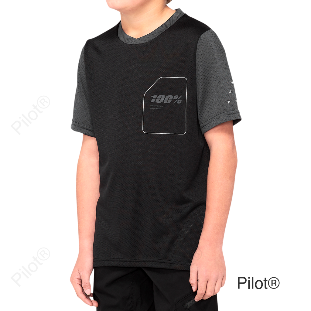 Youth Ridecamp Jersey - Short-Sleeve - Black/Charcoal - Small