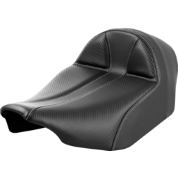 Dominator Solo Seat - Carbon Fiber w/ Silver Stitch - Extended Reach - FLT/FLH '23-'24