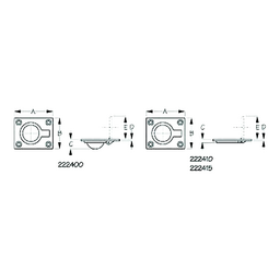 Sea-Dog 2224101 Ring Pull, Chrome, A:2-1/2" , B:2", C:3/16", D:1/8", E:1-1/2", #8 FH thumbnail-1