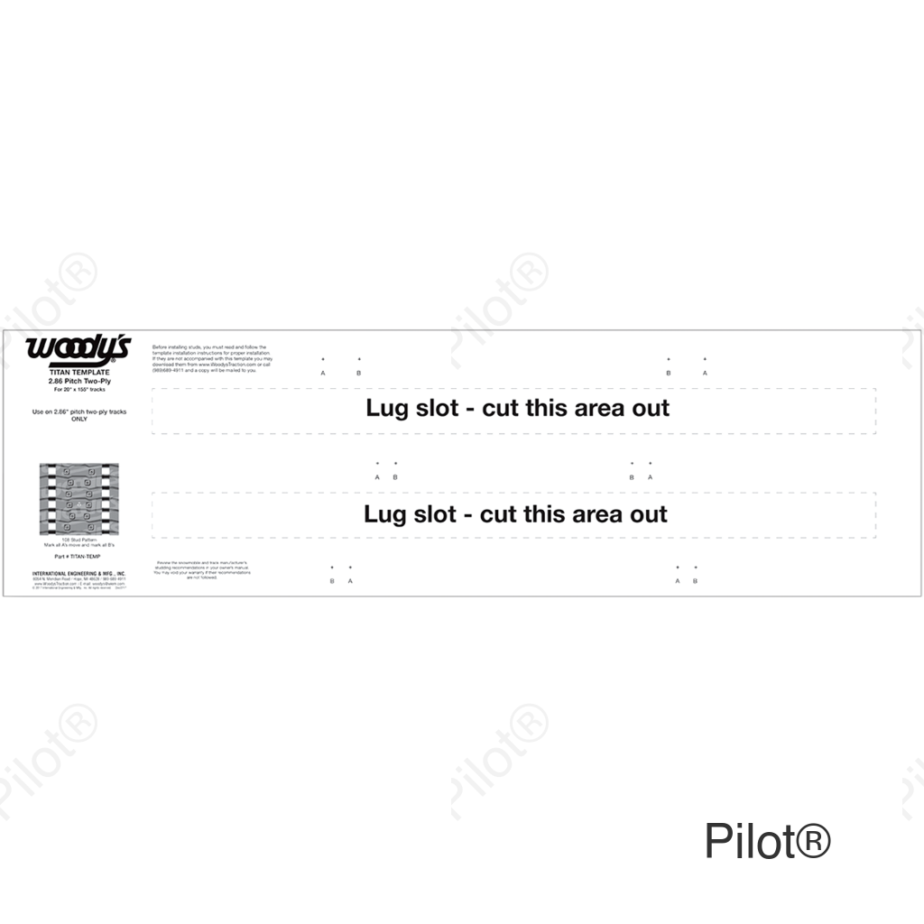 Studding Template - Track - 155" - 2.86" Pitch