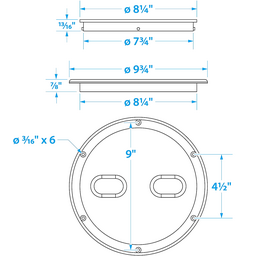 Seachoice Twist 'N' Lock Deck Plate, White Base and Lid, Up to 8-1/2 in. Diameter thumbnail-6