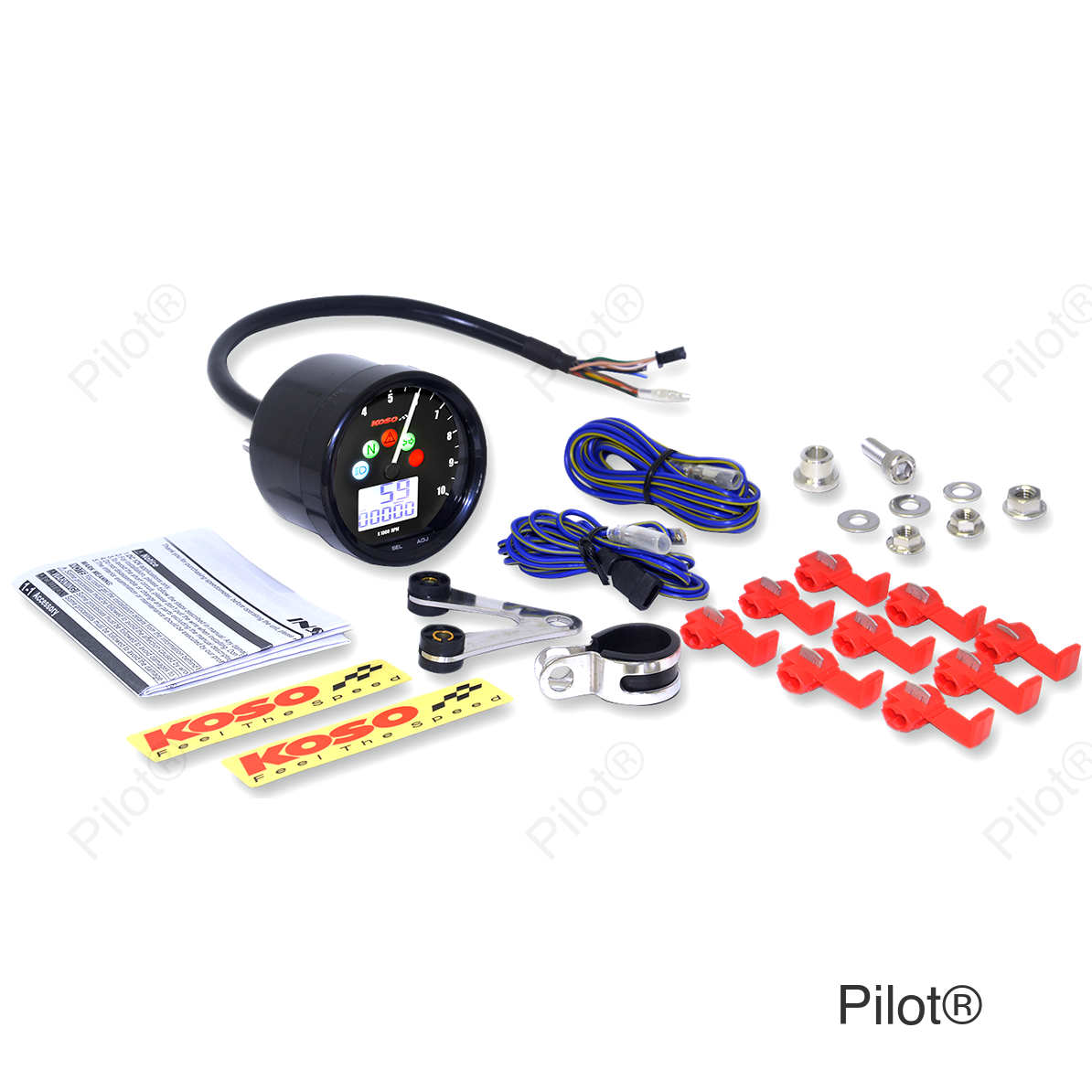 TNT-02 Multifunction Speedometer/Tachometer - 2.69" Diameter x 1.51" Depth
