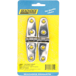 Seachoice Marine-Grade Strap Hinges, Polished 316 Stainless Steel, 4 in. X 1 in., Pack of 2 thumbnail-4