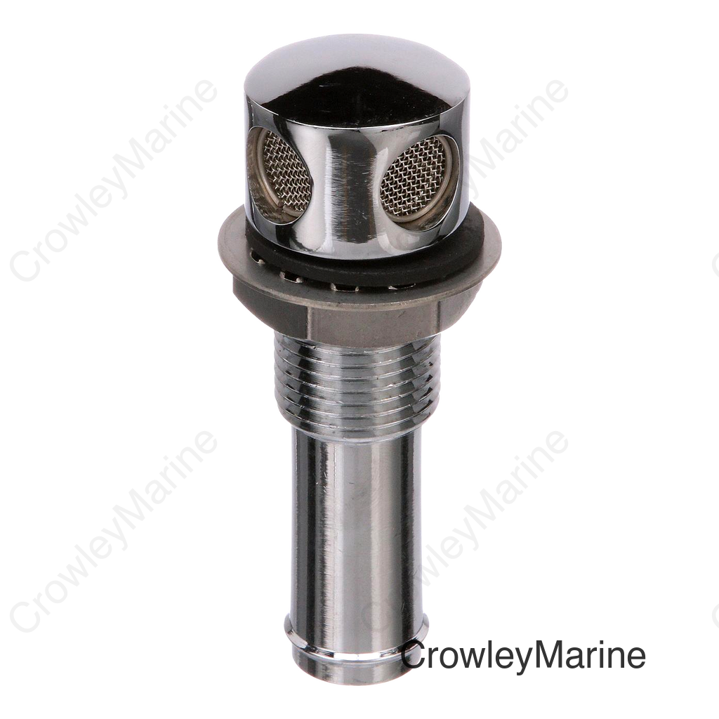 Seachoice Thru Hull Fuel Tank Vent, Chrome-Plated Brass, 5/8 in.