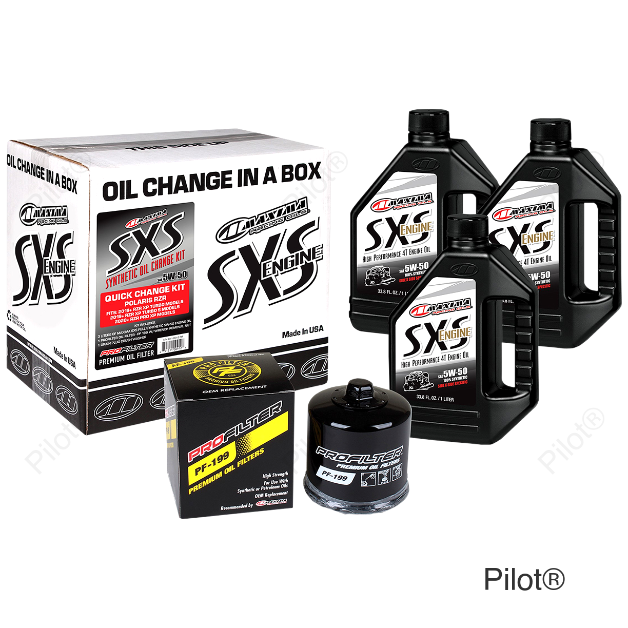 SXS Synthetic Oil Change Kit - Polaris Turbo - 5W-50