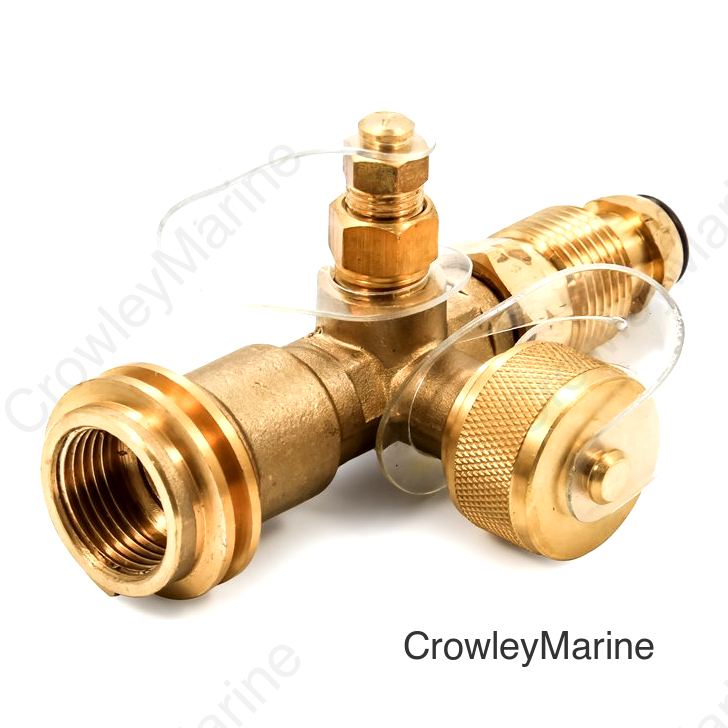 PROPANE BRASS TEE W/4 PORTS
