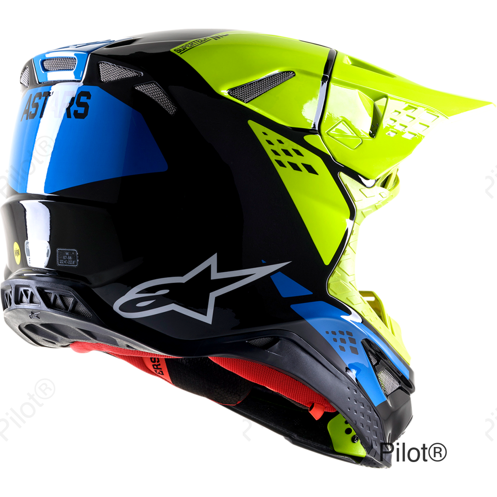 Supertech M8 Helmet - Factory - Black/Yellow/Blue - 2XL