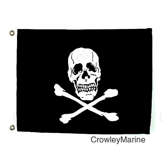 Seachoice 78251 12" x 18" Nylon Print Dyed Jolly Roger Flag