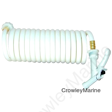 Coiled Hose Only, 25' White, w/Pistol Grip Nozzle