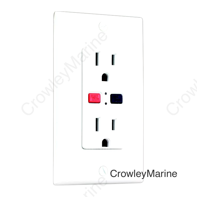 JR Products GFCI Electrical Outlet, White