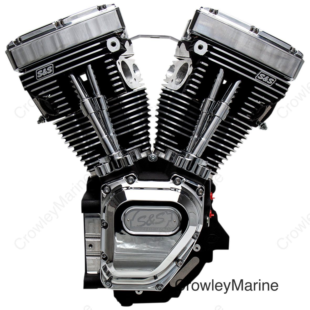 T111 Long Block Engine - Wrinkle Black and Chrome - Touring | Dyna