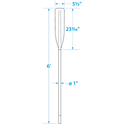 Seachoice 6 Ft. Synthetic Paddle, 1-3/8 in. Diameter Anodized Aluminum Shaft, 23-1/4 in. X 5-1/2 in. Blade, Blue thumbnail-5