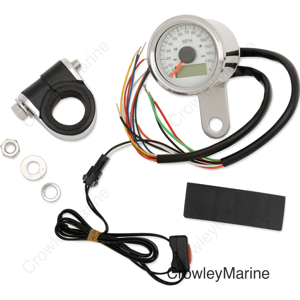 SPEEDO W/4LTS MPH SS/WHT