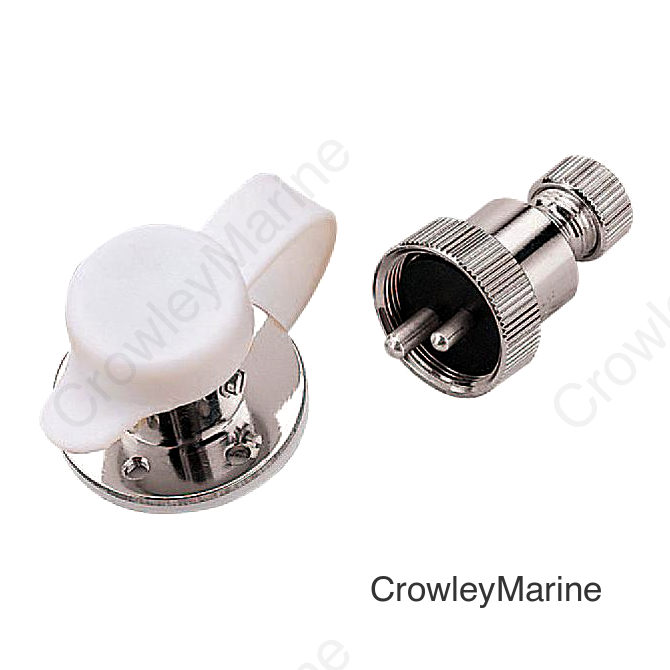 SeaDog 426262 Polarized 3 Amp 2 Pin Electrical Outlet | #6 Fastener | Cast Brass & Chrome Plated