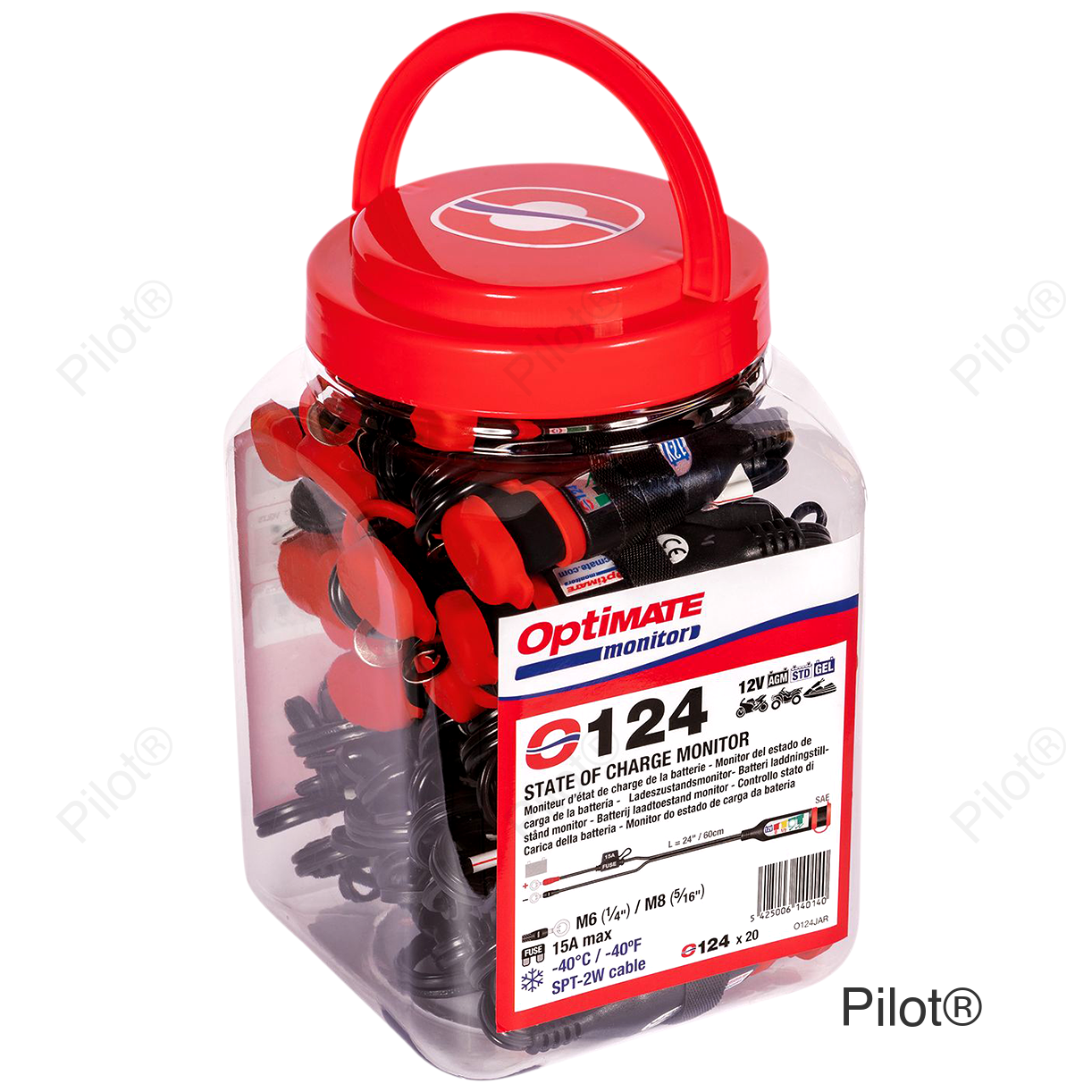 Permanent Power Lead with Battery/Charge Status - Jar of 20