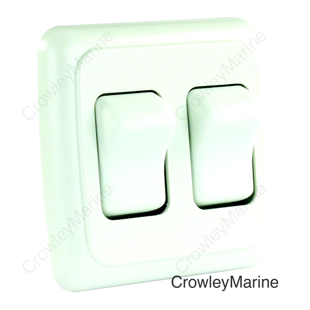 JR Products Double RV Rocker Switch Assembly with Bezel