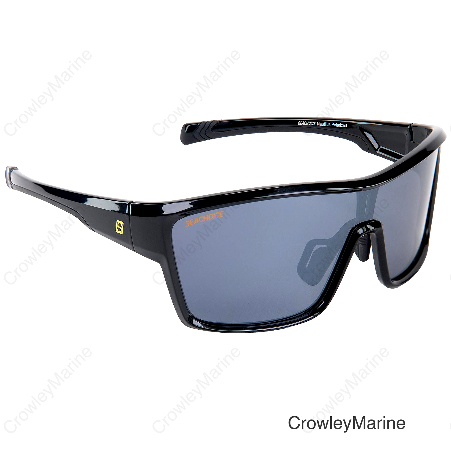 Seachoice 98819 "Nautilus" Polarized Sunglasses, Frame: Shiny Black, Lens: Full Silver Mirror