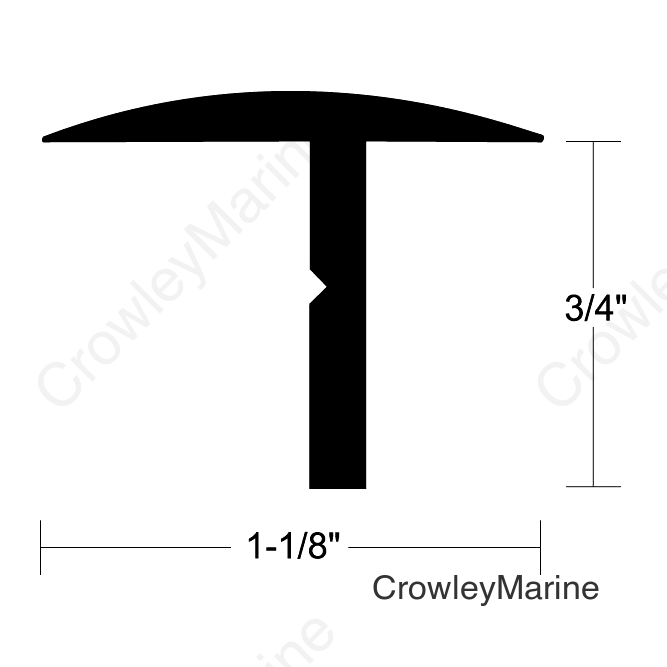 Taco A500304TAL12 Aluminum T Hatch Trim 3/4" x 1-1/8" x 12'