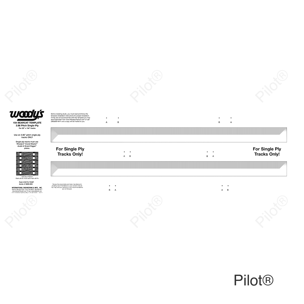 Studding Template - Track - 154" - 2.86" Pitch