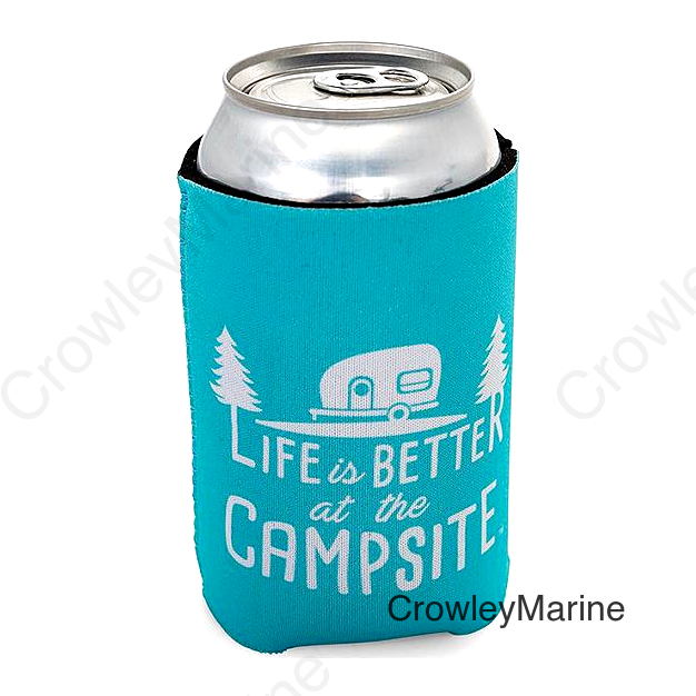 Camco 53249 Life Is Better At The Campsite Can Holder, Teal, Better At Campsite