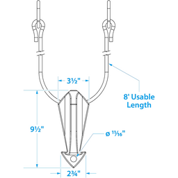 Seachoice Tow Harness, Improves Towing and Boat Control, 1,000-Lb. Tow Capacity, 8 Ft. Long, 3/8 In. Diameter thumbnail-3