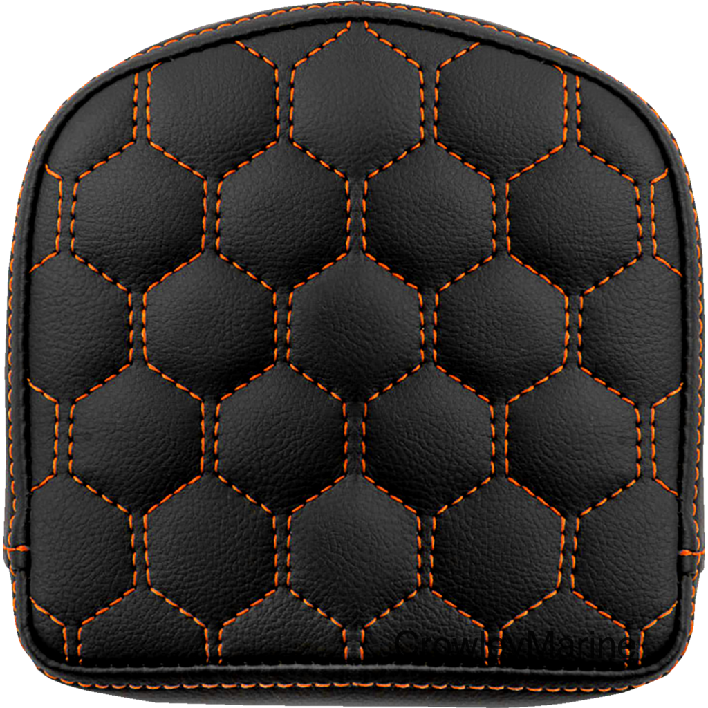 RoadSofa™ Sissy Bar Pad - Honeycomb - Orange Stitching
