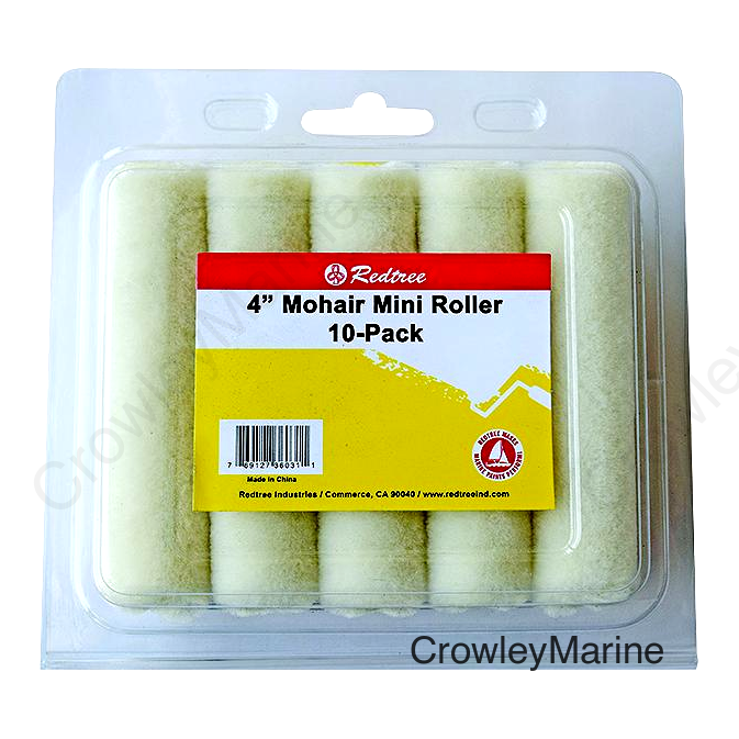 Redtree 36031 4" Mohair Mini Roller Refill, 10/Pk