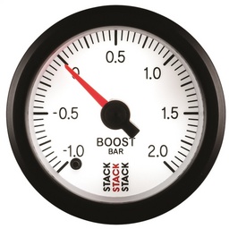 Autometer Stack 52mm -1 to +2 Bar (Incl T-Fitting) Pro Stepper Motor Boost Pressure Gauge - White thumbnail-3