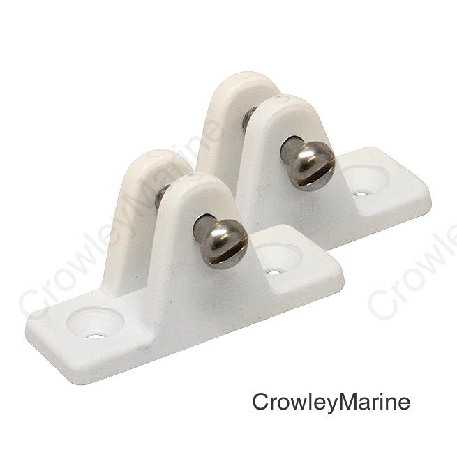 DECK HINGE ANGLED NYLON WHT (PR)