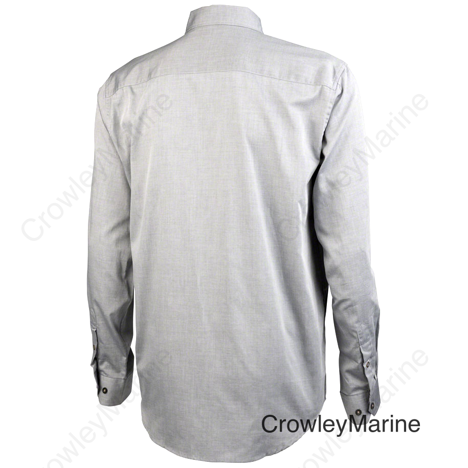 QBP Brand Long Sleeve Chambray Cotton Shirt - Men's Gray X-Small