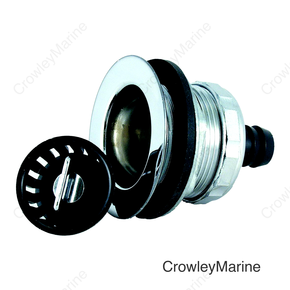 JR Products 9490-215-022 RV Sink Strainer with Threaded Basket, Rubber Washer & Locknut