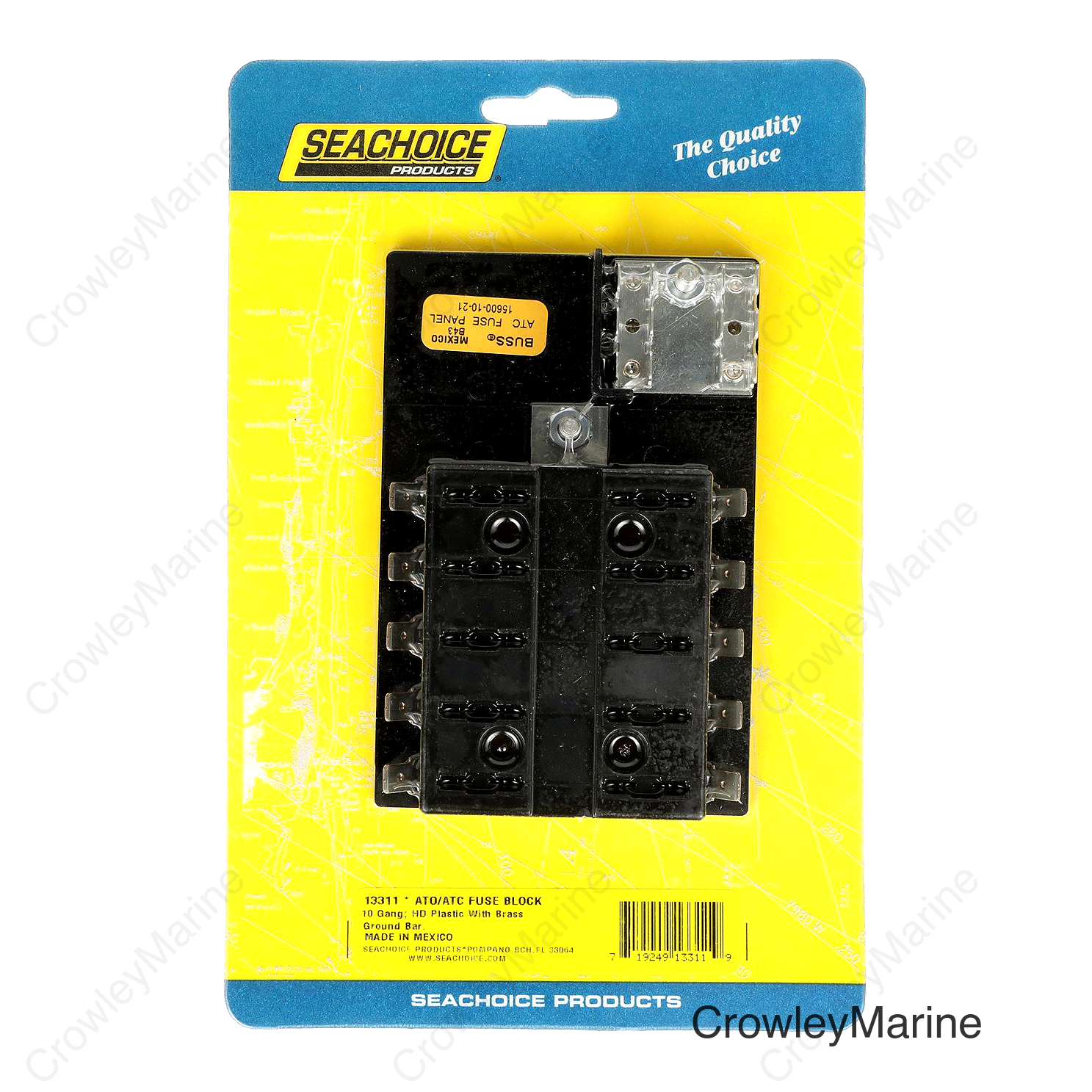 Seachoice Fuse Block ATO/ATC, 10 Gang Ground Bar 12V