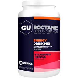 GU Roctane Energy Drink Mix - Strawberry Hibiscus 24 Serving Canister