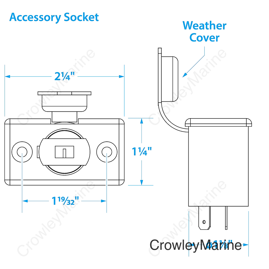 Seachoice Accessory Plug and Socket, 12V Spotlight