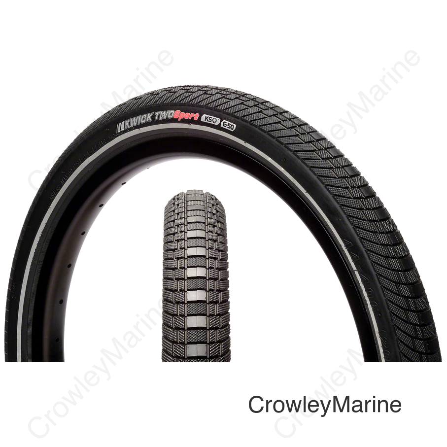Kenda Kwick Two Tire - 20 x 1.75 Clincher Wire Black/Reflective 60tpi KS