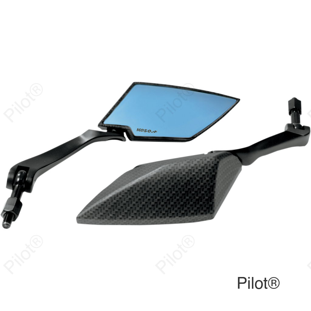 Blue Lens Mirror - Carbon Fiber/Black