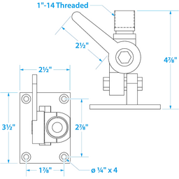 Seachoice 19521 Universal Antenna Ratchet-Mount Base, Chrome-Plated Brass thumbnail-0
